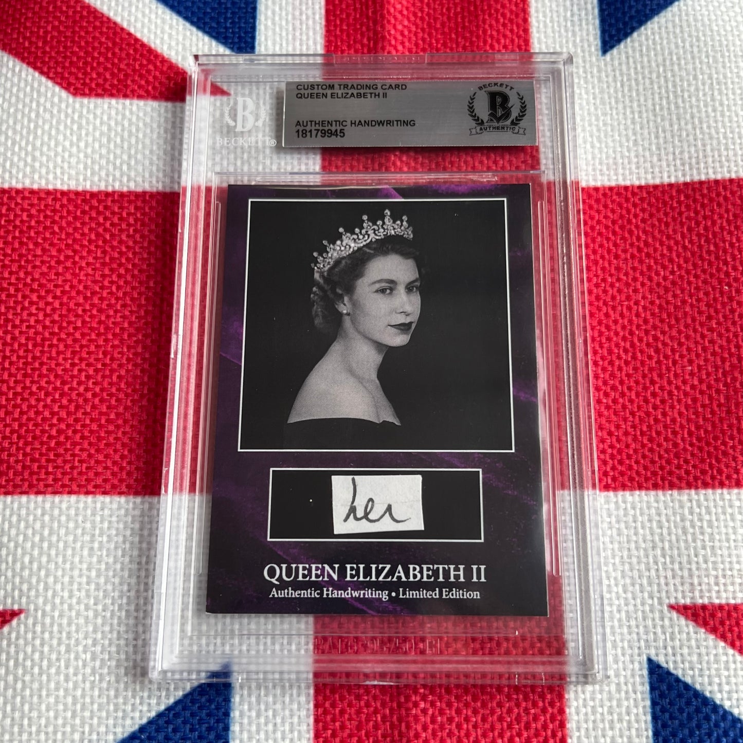 Queen Elizabeth II Beckett Encapsulated Handwriting Removed from an Autograph Letter Signed
