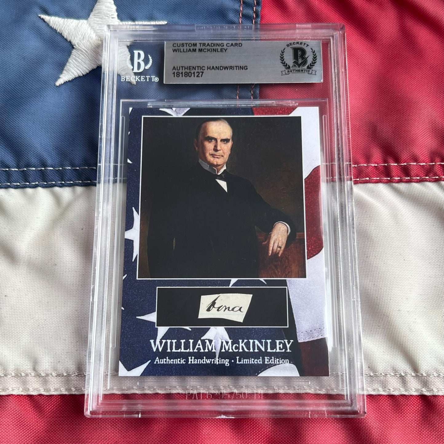 William McKinley Beckett Encapsulated Handwriting Removed from an Autograph Document Signed