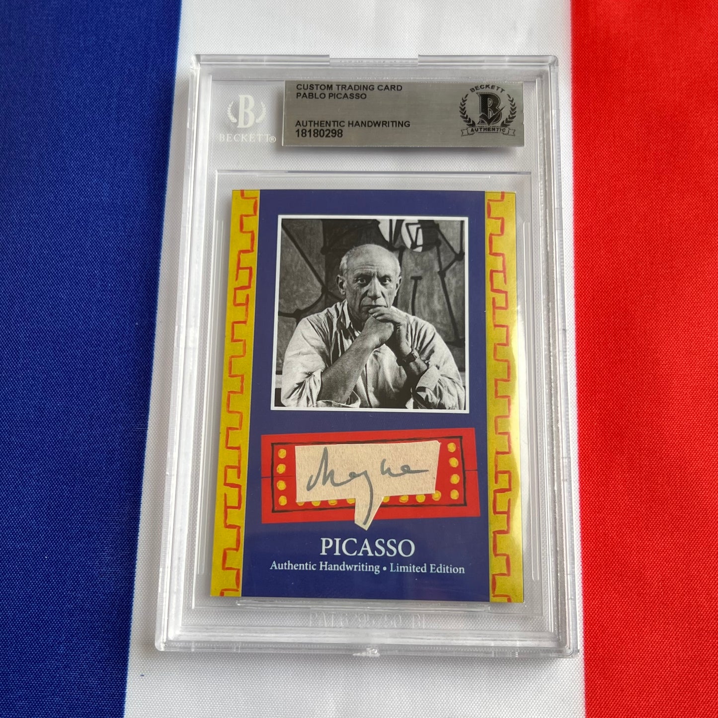 Pablo Picasso Beckett Encapsulated Handwriting Removed from an Autograph Document Signed