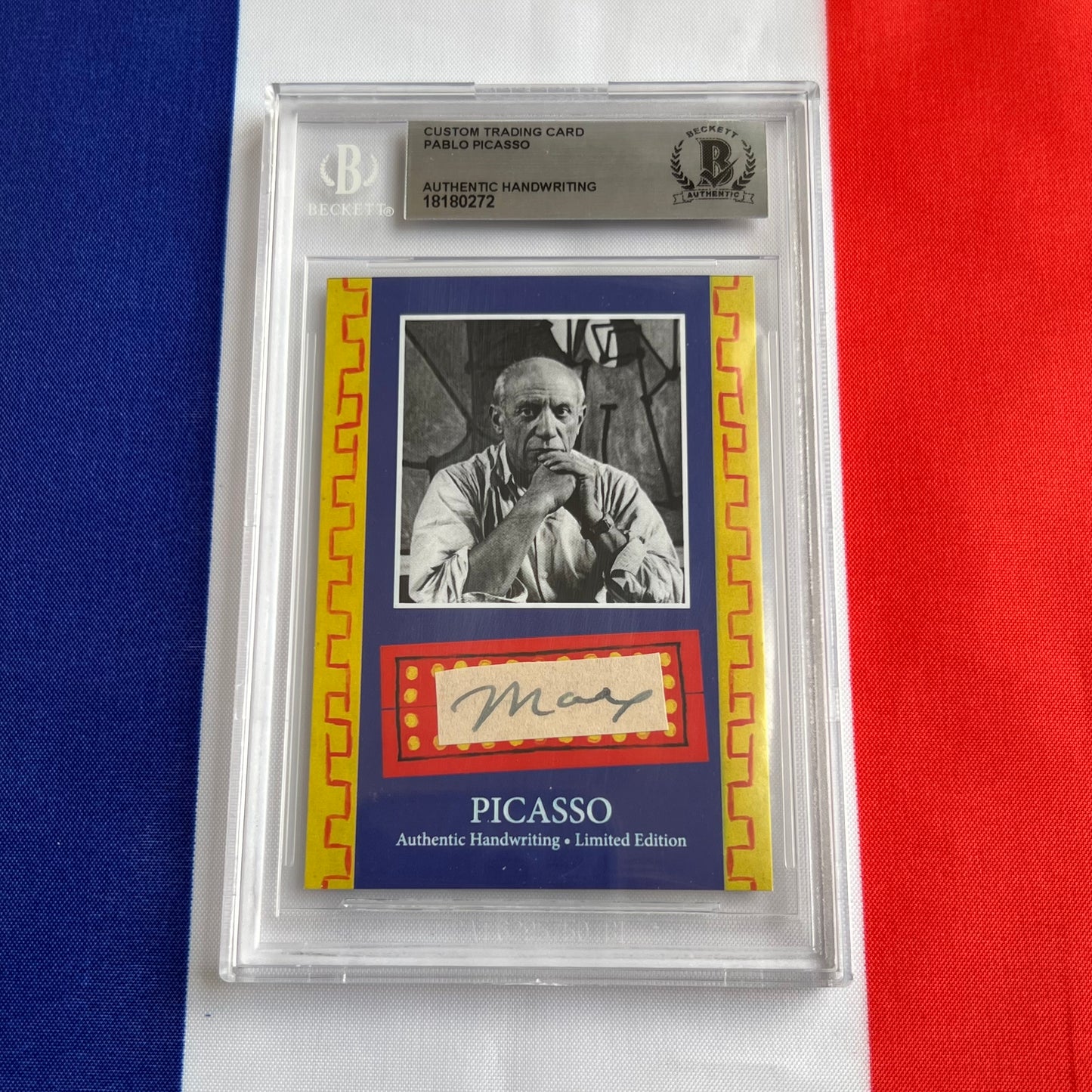 Pablo Picasso Beckett Encapsulated Handwriting Removed from an Autograph Document Signed