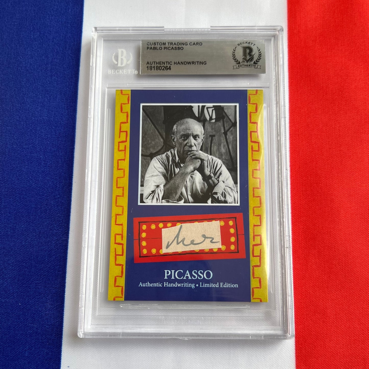 Pablo Picasso Beckett Encapsulated Handwriting Removed from an Autograph Document Signed