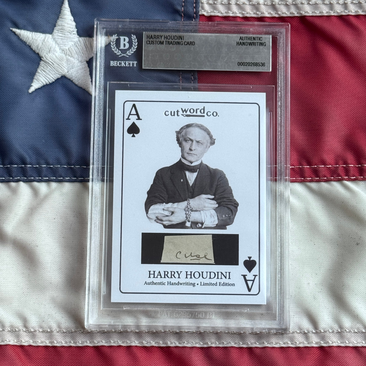 Harry Houdini Handwritten Word Cut from a Autograph Letter Signed Beckett BAS
