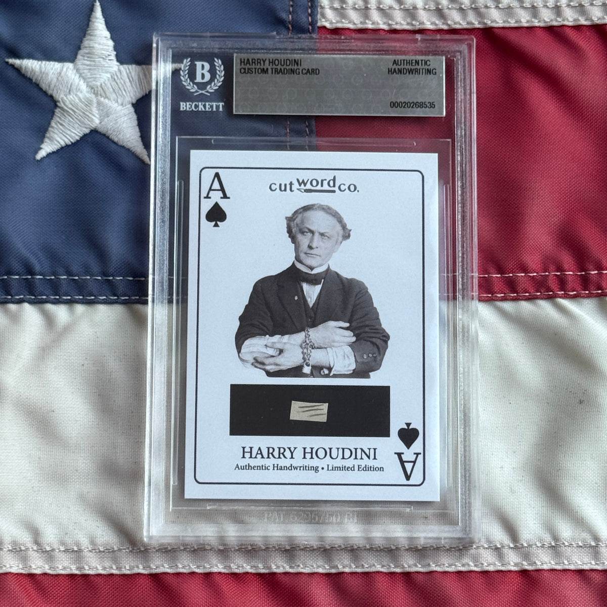 Harry Houdini Handwritten Word Cut from a Autograph Letter Signed Beckett BAS