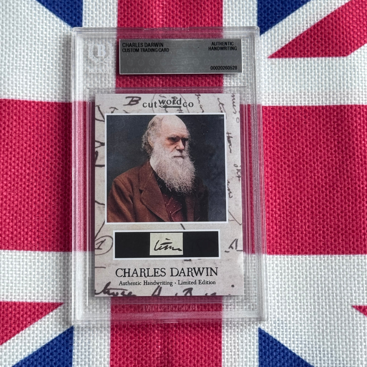 Charles Darwin Beckett Encapsulated Handwriting Removed from an Autograph Letter Signed