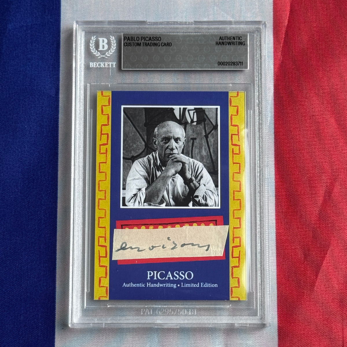 Pablo Picasso Beckett Encapsulated Handwriting Removed from an Autograph Document Signed