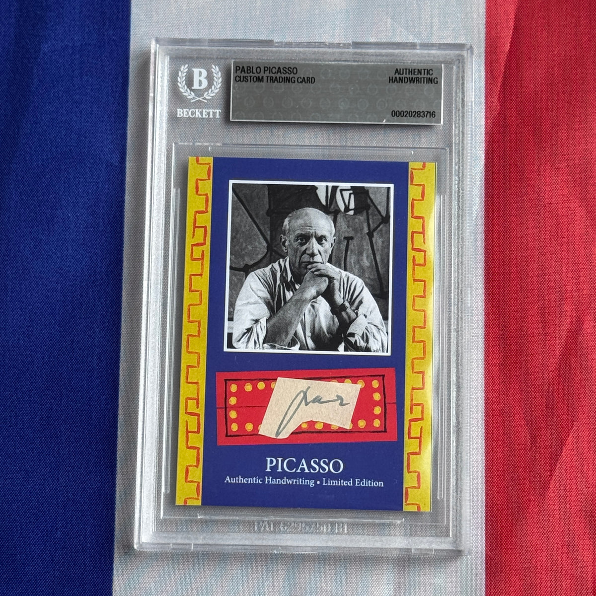 Pablo Picasso Beckett Encapsulated Handwriting Removed from an Autograph Document Signed