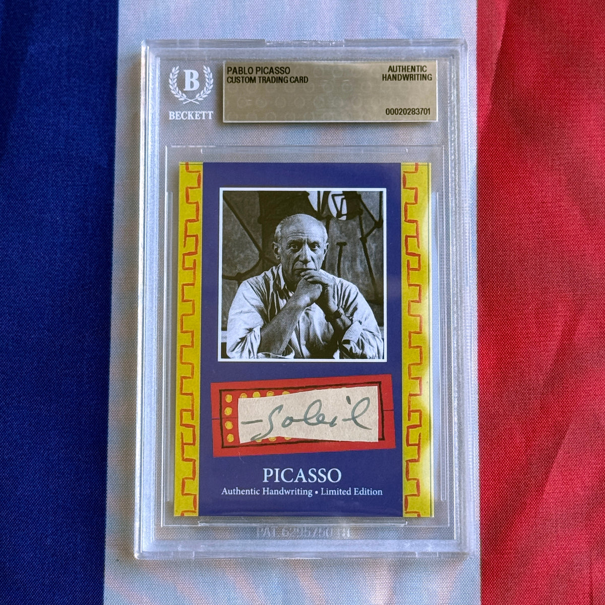 Pablo Picasso Beckett Encapsulated Handwriting Removed from an Autograph Document Signed