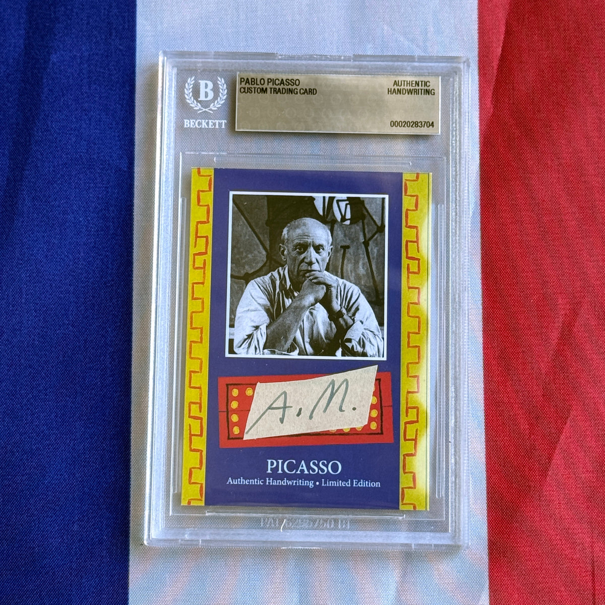 Pablo Picasso Beckett Encapsulated Handwriting Removed from an Autograph Document Signed