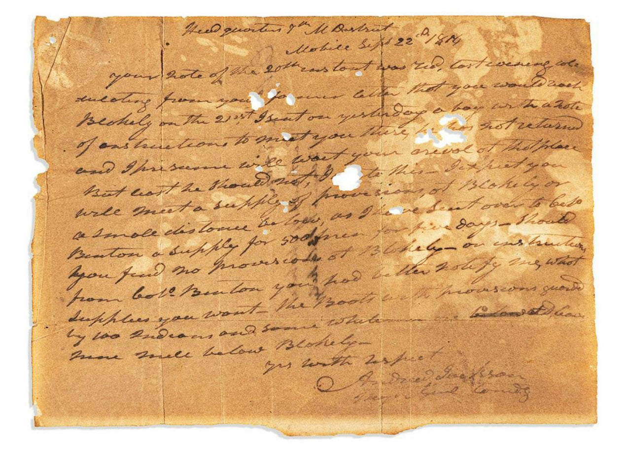 Andrew Jackson Beckett Encapsulated Handwriting Removed from an Autograph Letter Signed