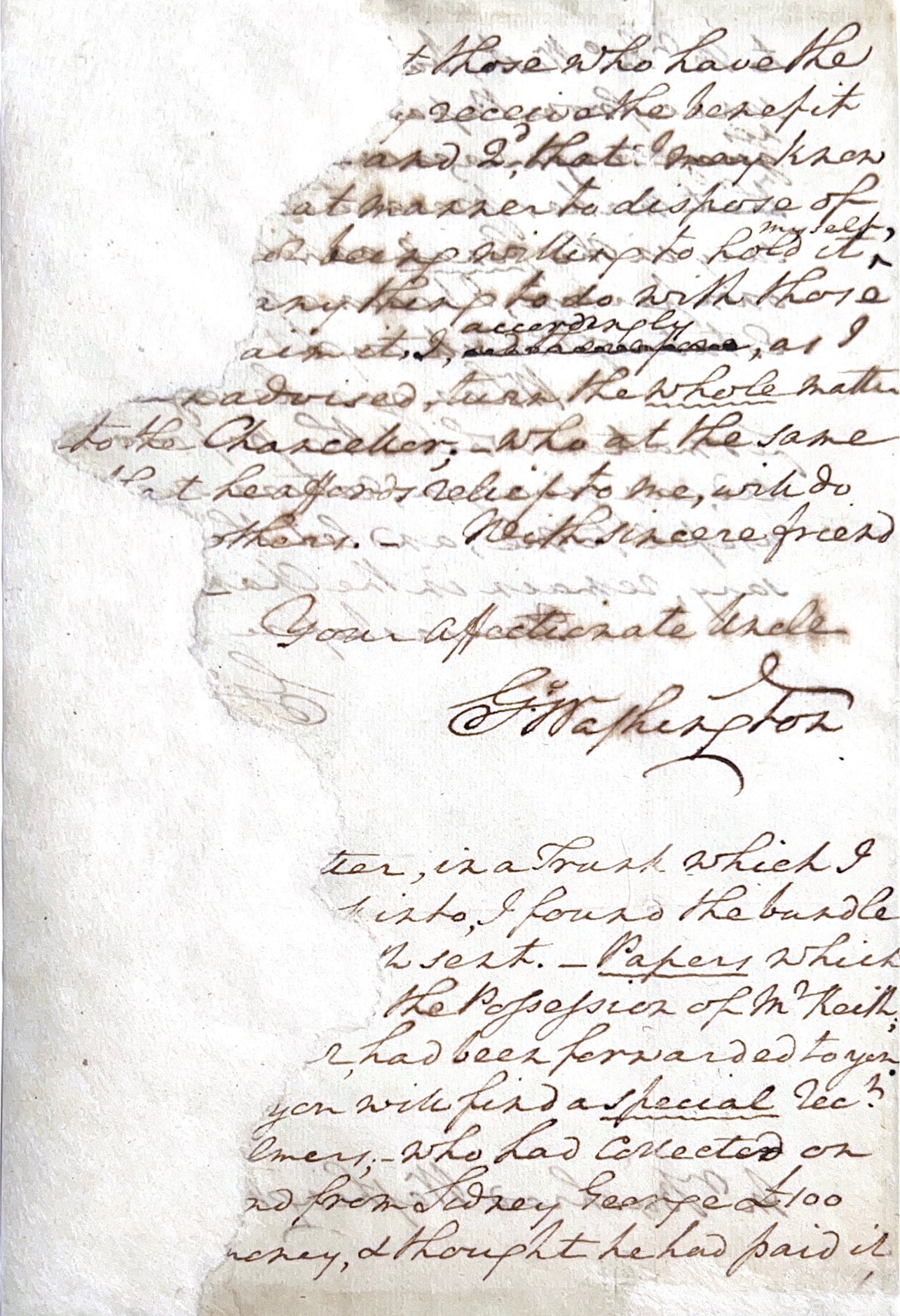 George Washington PSA/DNA Encapsulated Handwriting Removed from an Autograph Letter Signed