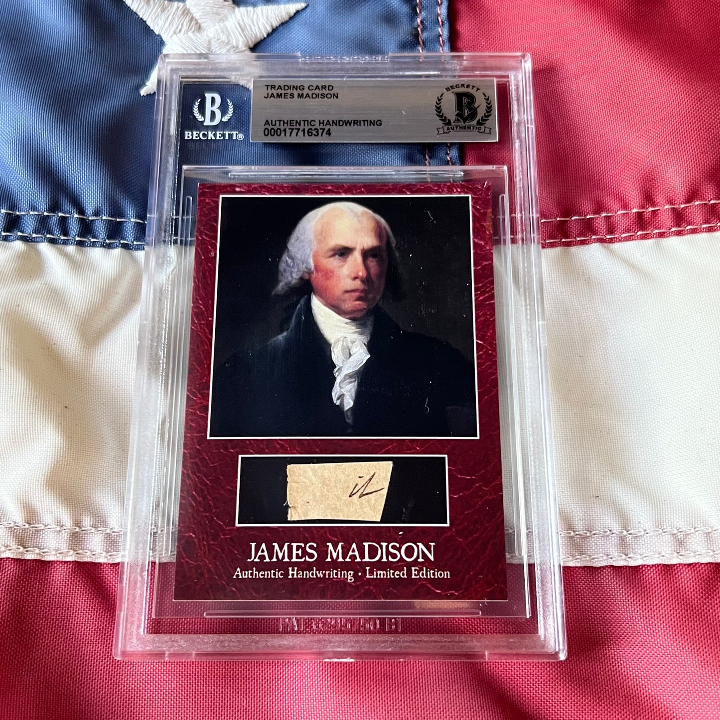 James Madison Beckett Encapsulated Handwriting Removed from an Autograph Letter Signed