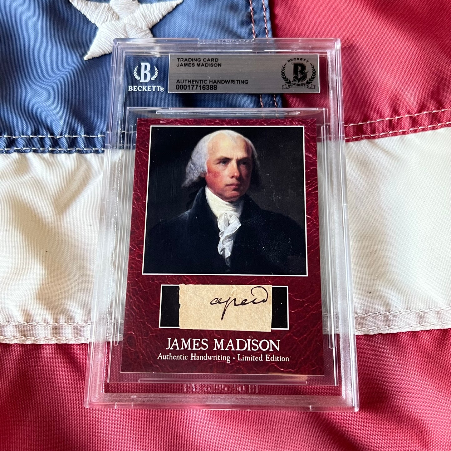 James Madison Beckett Encapsulated Handwriting Removed from an Autograph Letter Signed