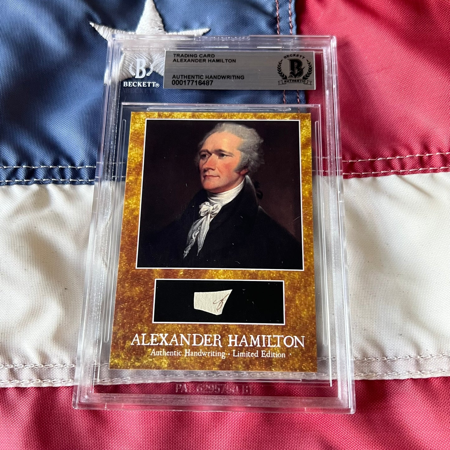 Alexander Hamilton Beckett Encapsulated Handwriting Removed From an Autograph Letter Signed