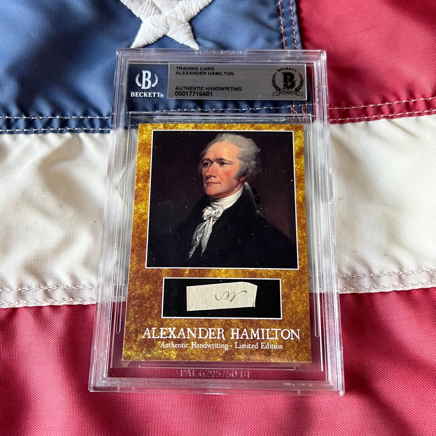 Alexander Hamilton Beckett Encapsulated Handwriting Removed From an Autograph Letter Signed
