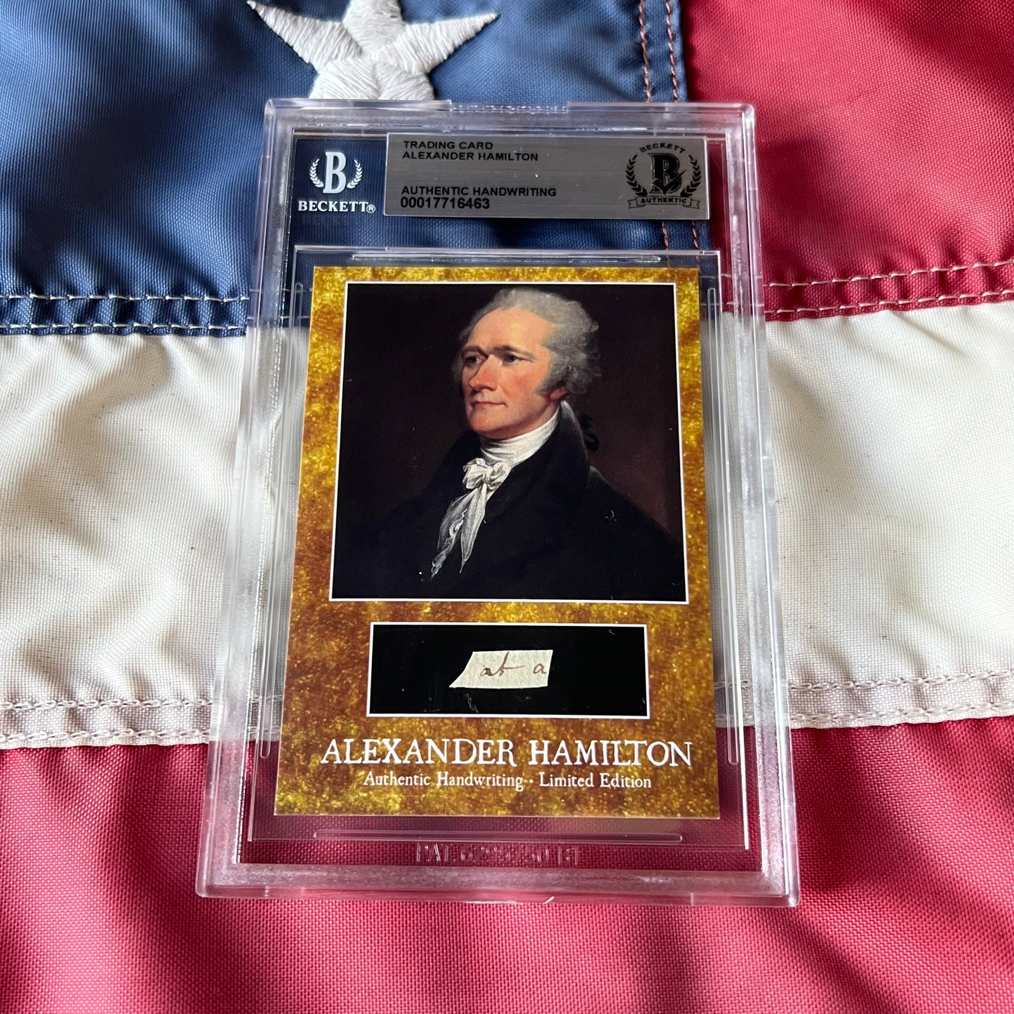 Alexander Hamilton Beckett Encapsulated Handwriting Removed From an Autograph Letter Signed