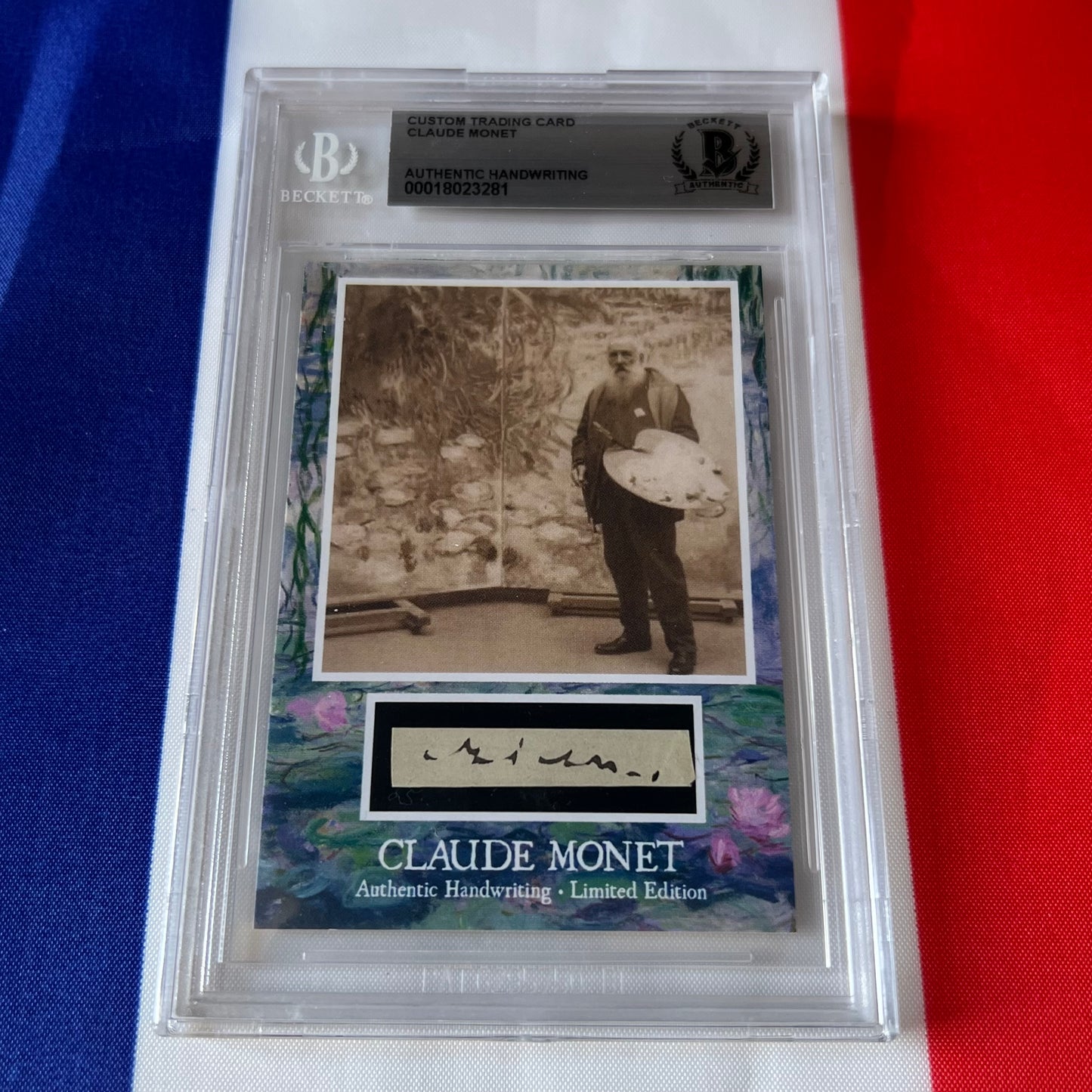 Claude Monet Beckett Encapsulated Handwriting Removed from an Autograph Document Signed
