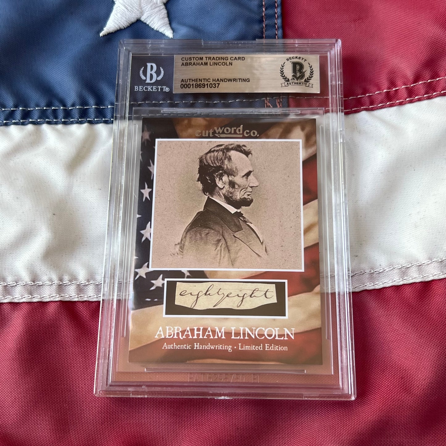 Abraham Lincoln Beckett Encapsulated Handwriting Removed from an Autograph Letter Signed