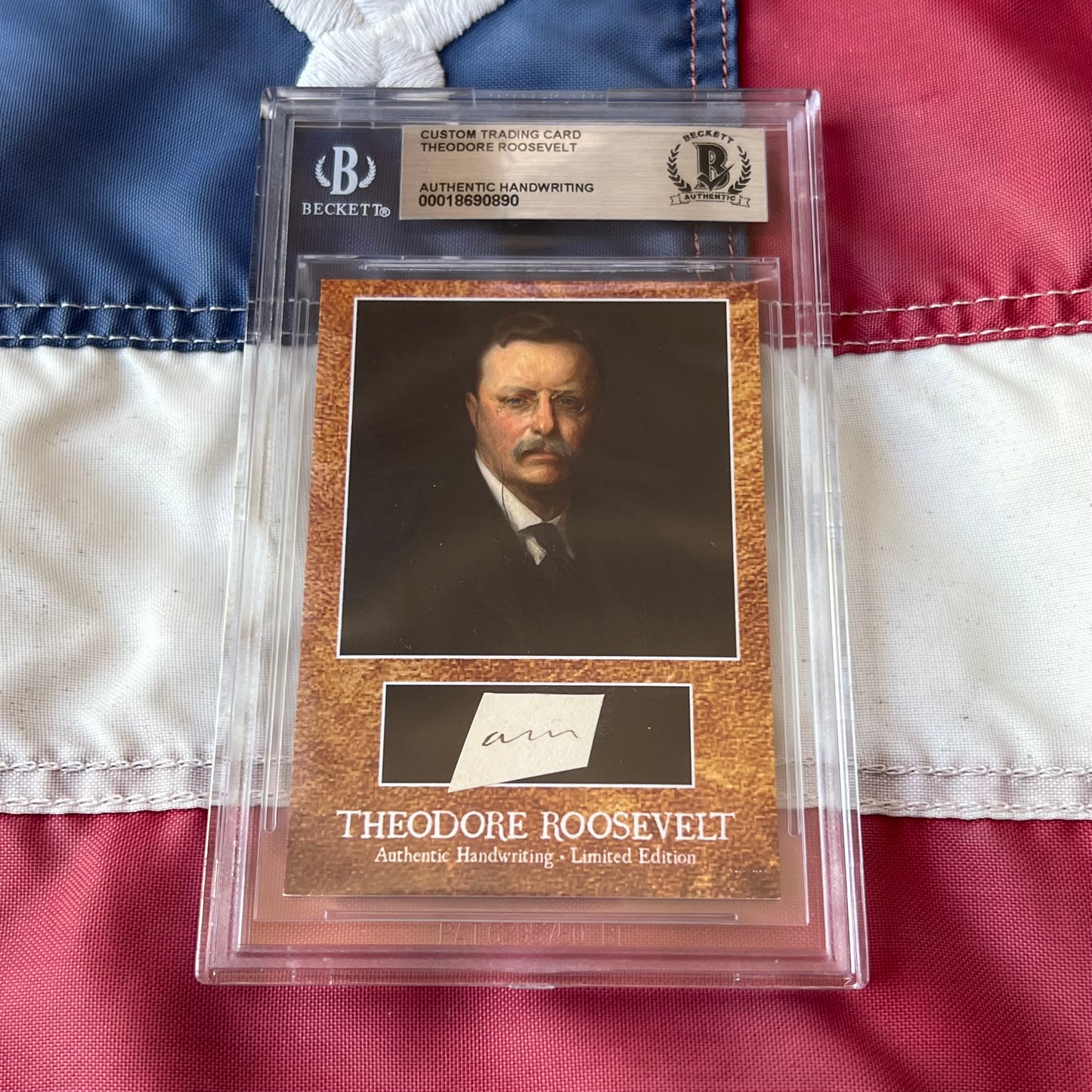 Theodore Roosevelt Beckett Encapsulated Handwriting Removed from an Autograph Letter Signed