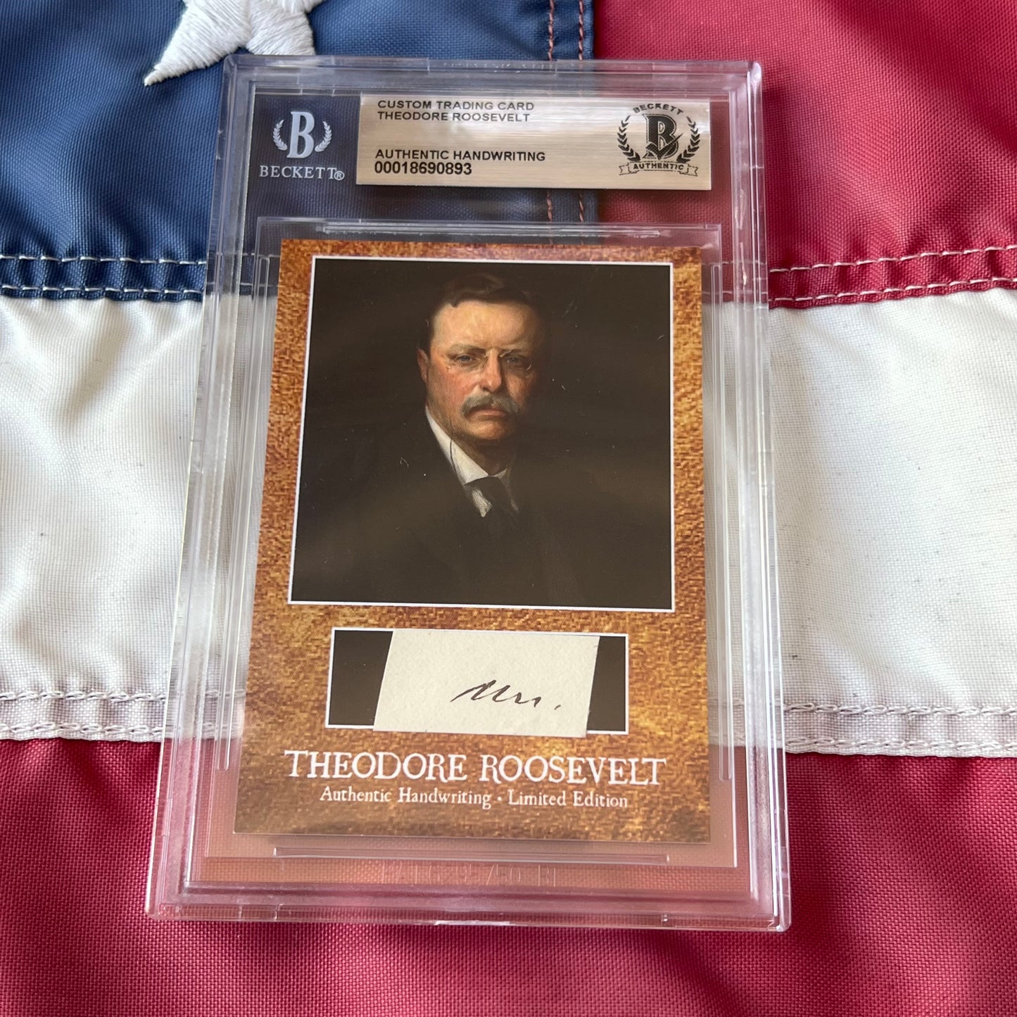 Theodore Roosevelt Beckett Encapsulated Handwriting Removed from an Autograph Letter Signed