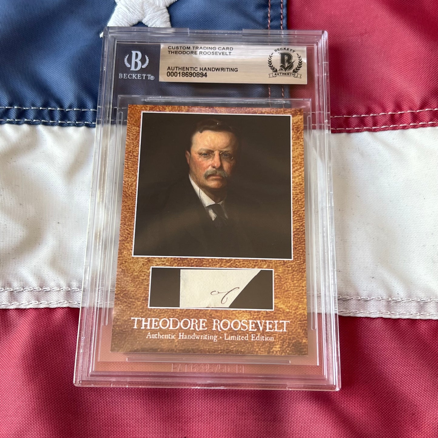 Theodore Roosevelt Beckett Encapsulated Handwriting Removed from an Autograph Letter Signed