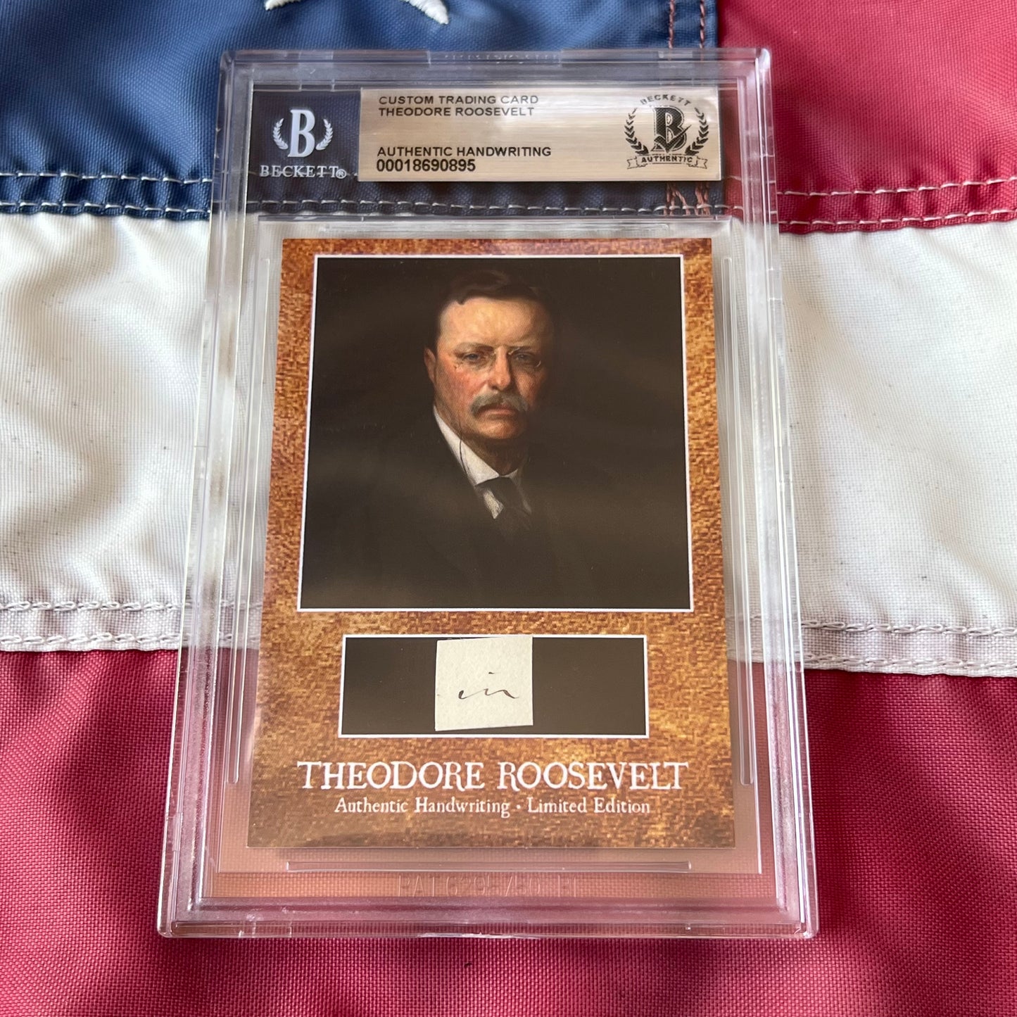 Theodore Roosevelt Beckett Encapsulated Handwriting Removed from an Autograph Letter Signed