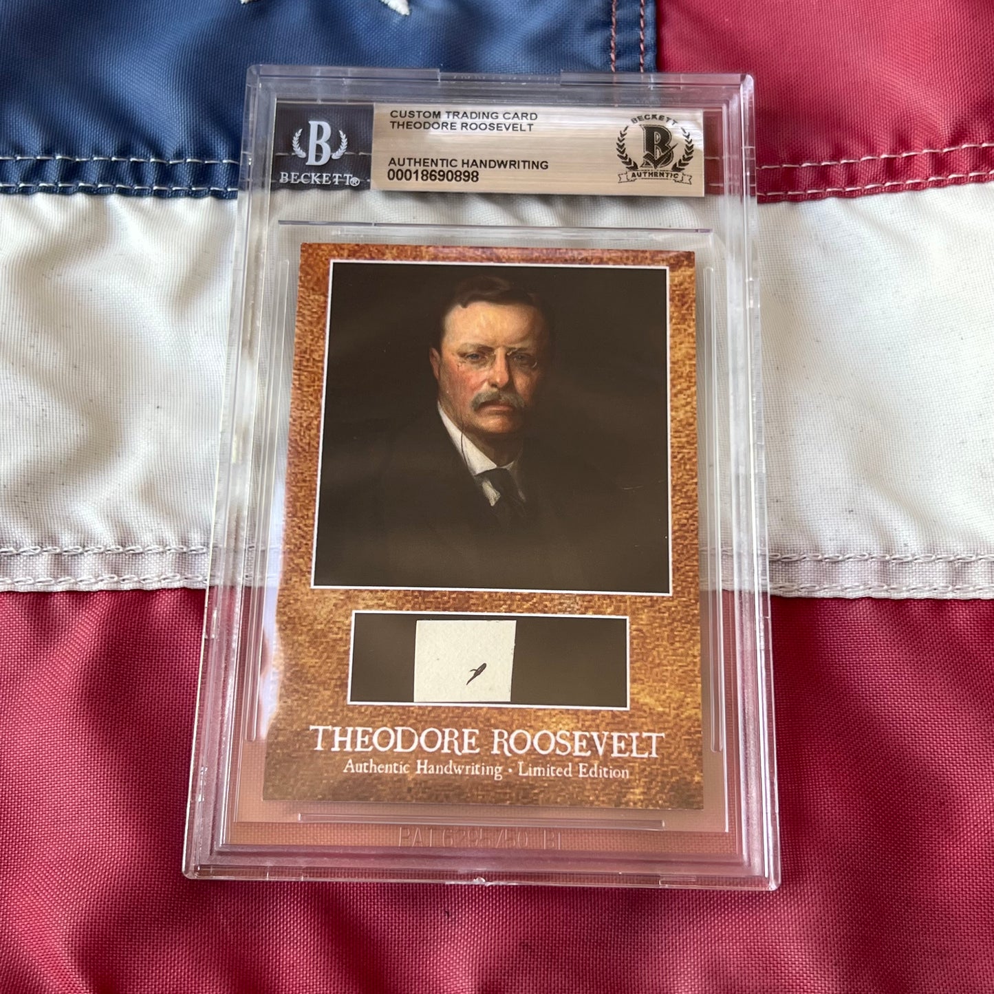 Theodore Roosevelt Beckett Encapsulated Handwriting Removed from an Autograph Letter Signed