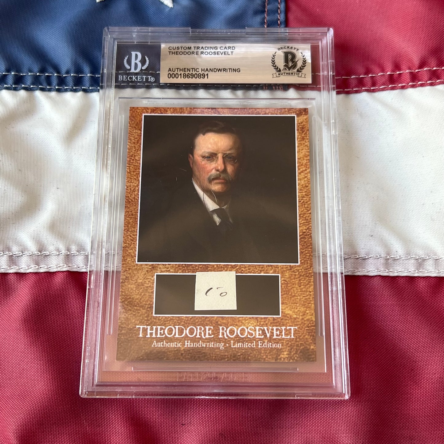 Theodore Roosevelt Beckett Encapsulated Handwriting Removed from an Autograph Letter Signed