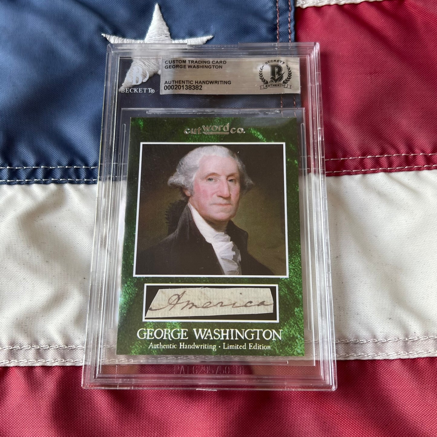 George Washington Beckett Encapsulated Handwriting Removed from an Autograph Letter Signed