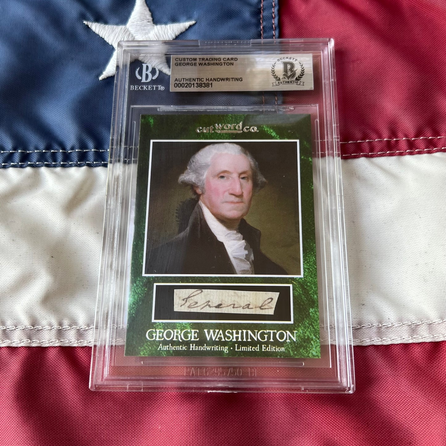 George Washington Beckett Encapsulated Handwriting Removed from an Autograph Letter Signed