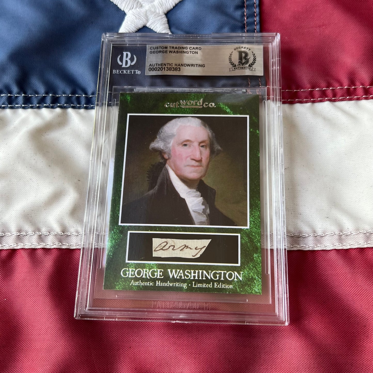 George Washington Beckett Encapsulated Handwriting Removed from an Autograph Letter Signed