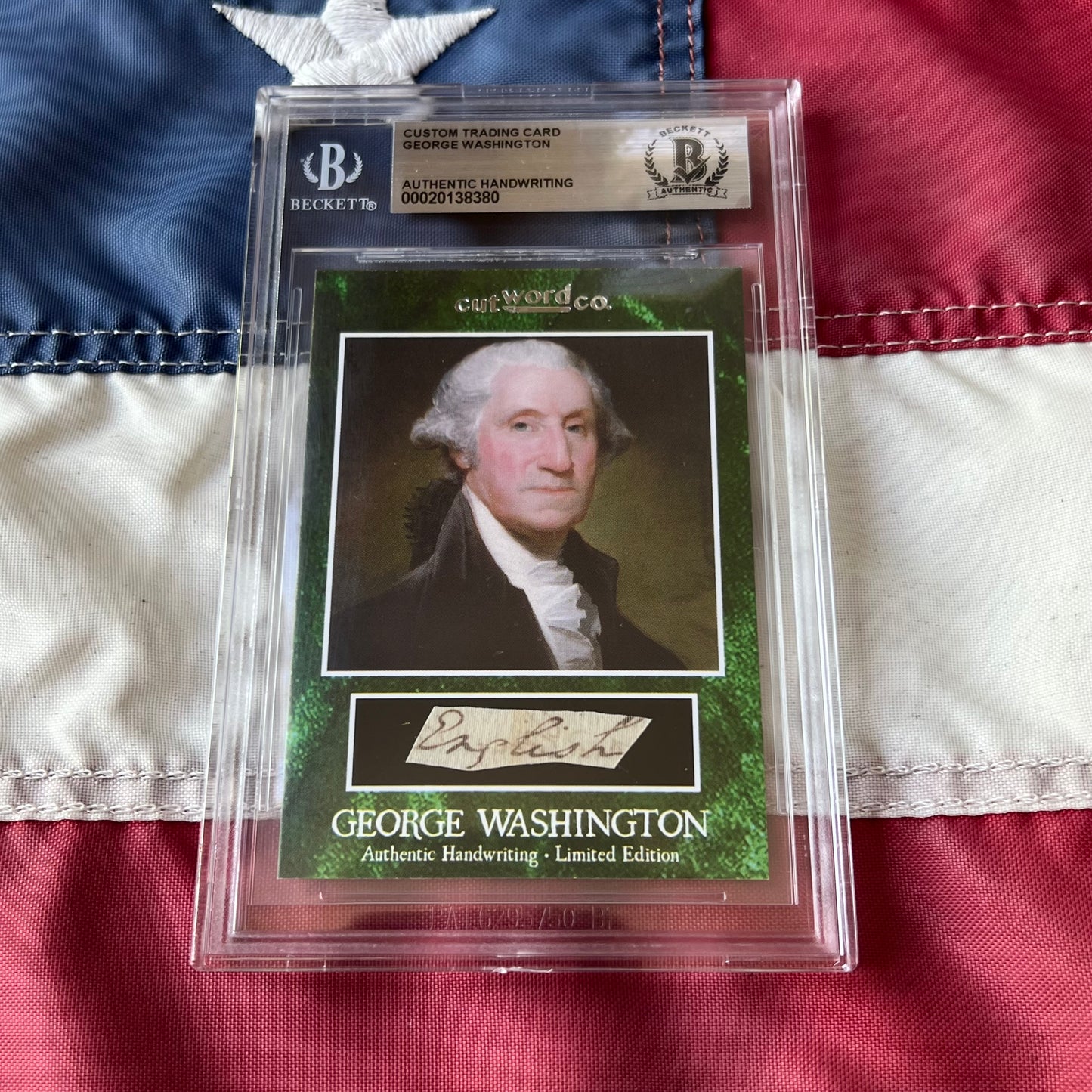 George Washington Beckett Encapsulated Handwriting Removed from an Autograph Letter Signed
