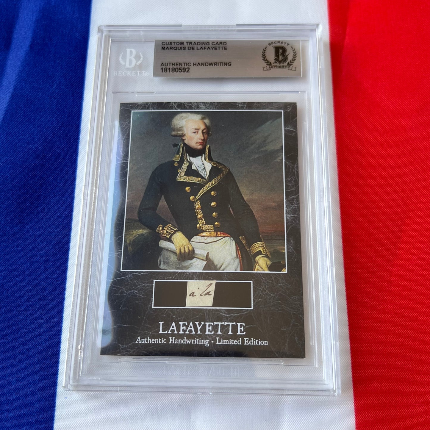 Marquis De Lafayette Beckett Encapsulated Handwriting Removed from an Autograph Document Signed