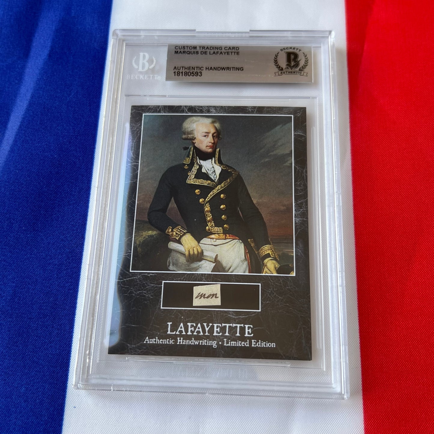 Marquis De Lafayette Beckett Encapsulated Handwriting Removed from an Autograph Document Signed