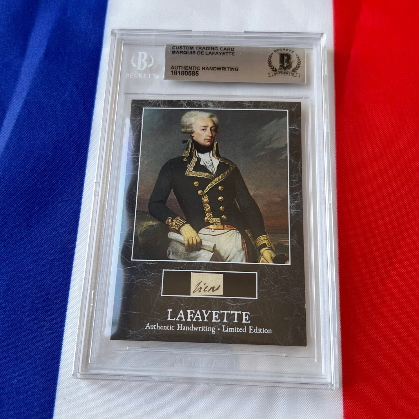 Marquis De Lafayette Beckett Encapsulated Handwriting Removed from an Autograph Document Signed