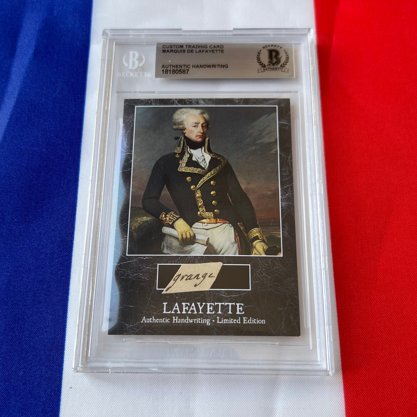 Marquis De Lafayette Beckett Encapsulated Handwriting Removed from an Autograph Document Signed