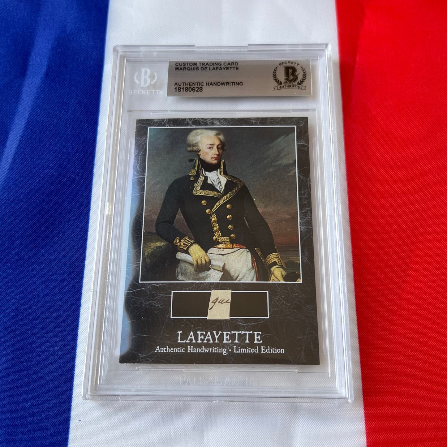 Marquis De Lafayette Beckett Encapsulated Handwriting Removed from an Autograph Document Signed