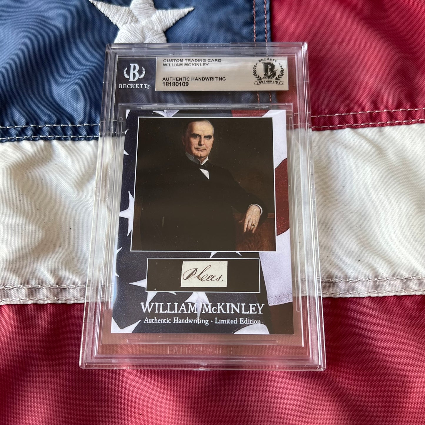 William McKinley Beckett Encapsulated Handwriting Removed from an Autograph Document Signed