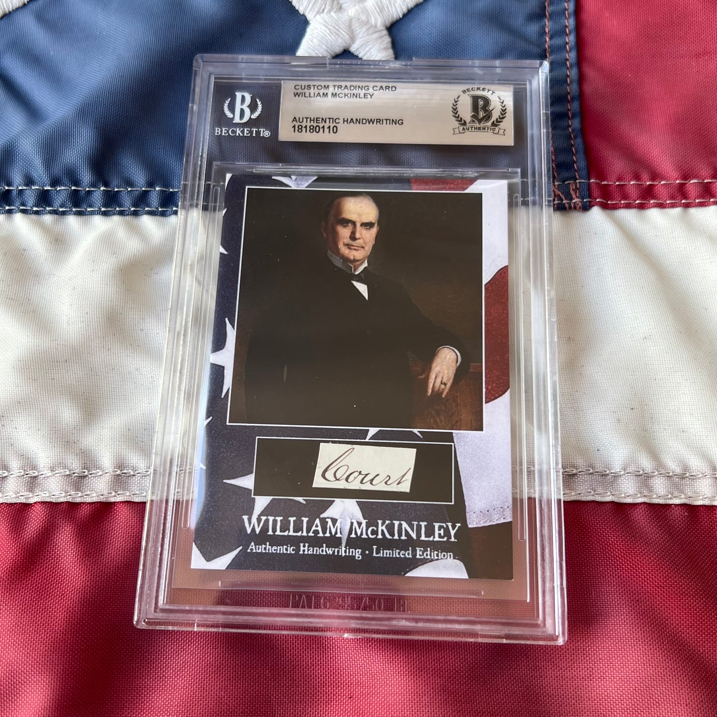 William McKinley Beckett Encapsulated Handwriting Removed from an Autograph Document Signed