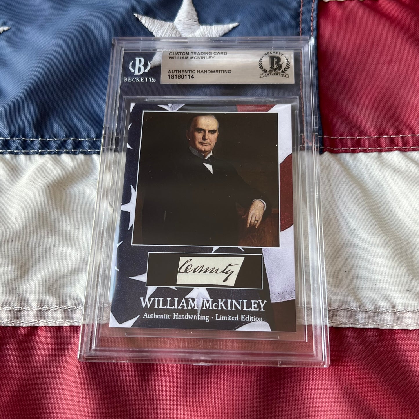 William McKinley Beckett Encapsulated Handwriting Removed from an Autograph Document Signed