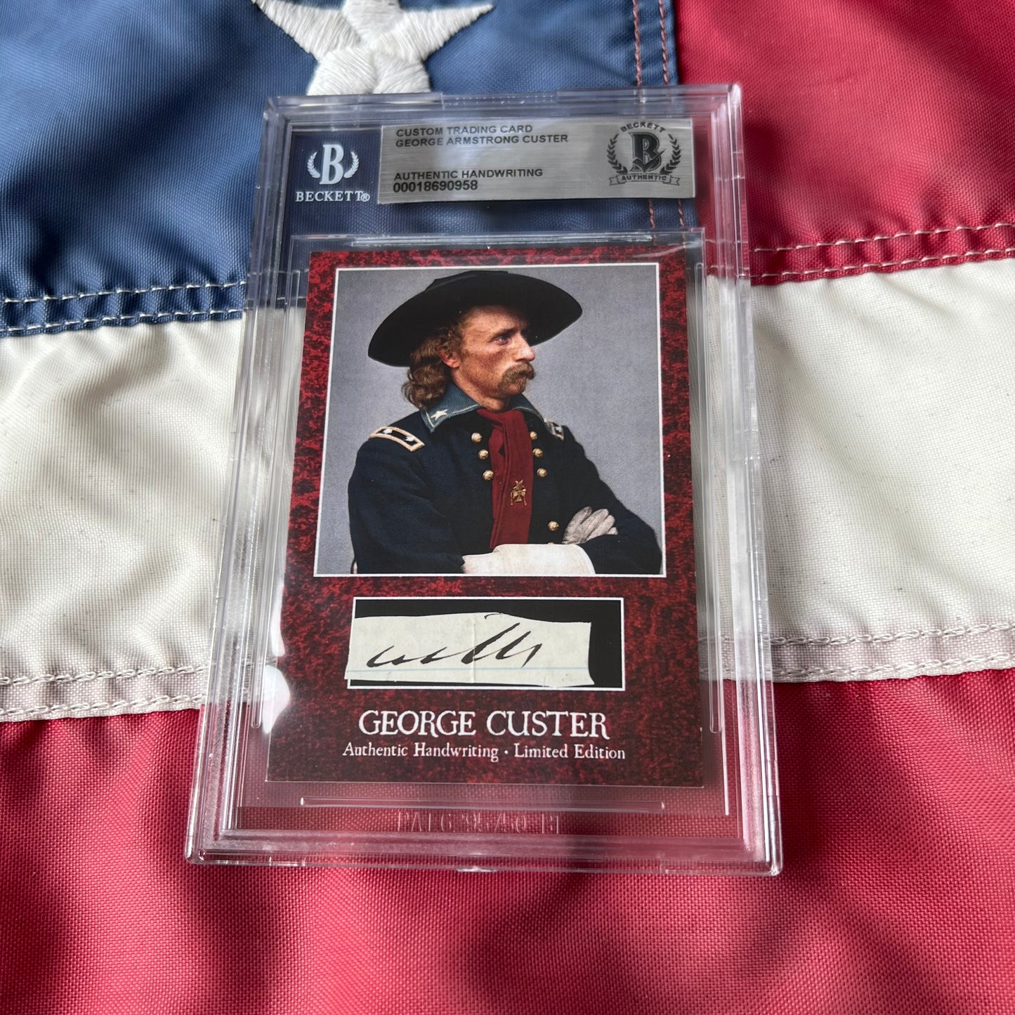 George Custer Beckett Encapsulated Handwriting Removed from an Autograph Letter Signed