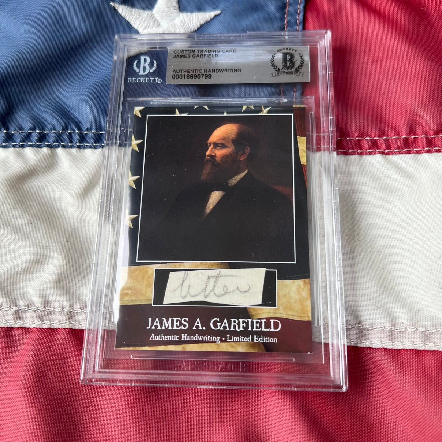 James Garfield Beckett Encapsulated Handwriting Removed from an Autograph Letter Signed