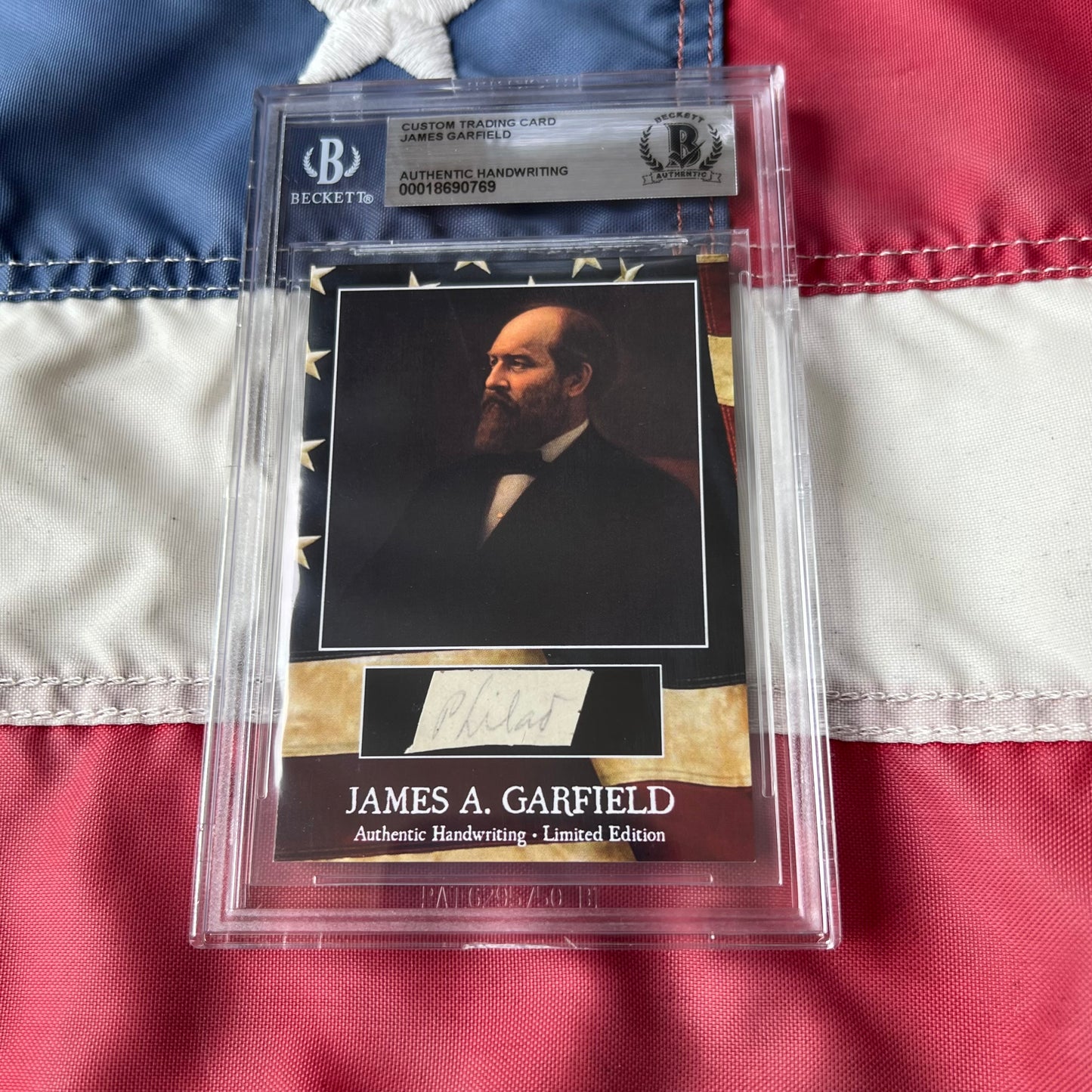 James Garfield Beckett Encapsulated Handwriting Removed from an Autograph Letter Signed