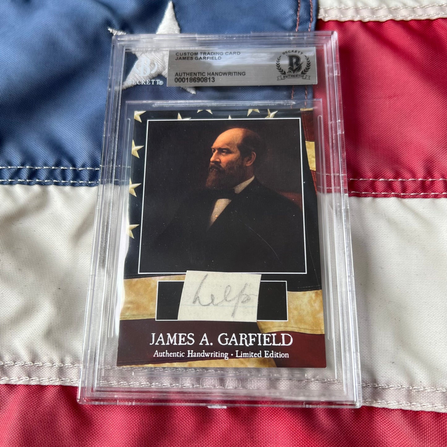 James Garfield Beckett Encapsulated Handwriting Removed from an Autograph Letter Signed