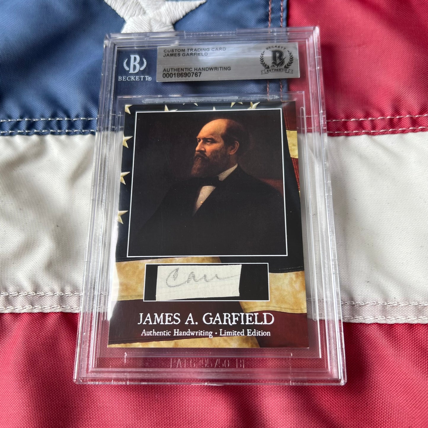 James Garfield Beckett Encapsulated Handwriting Removed from an Autograph Letter Signed