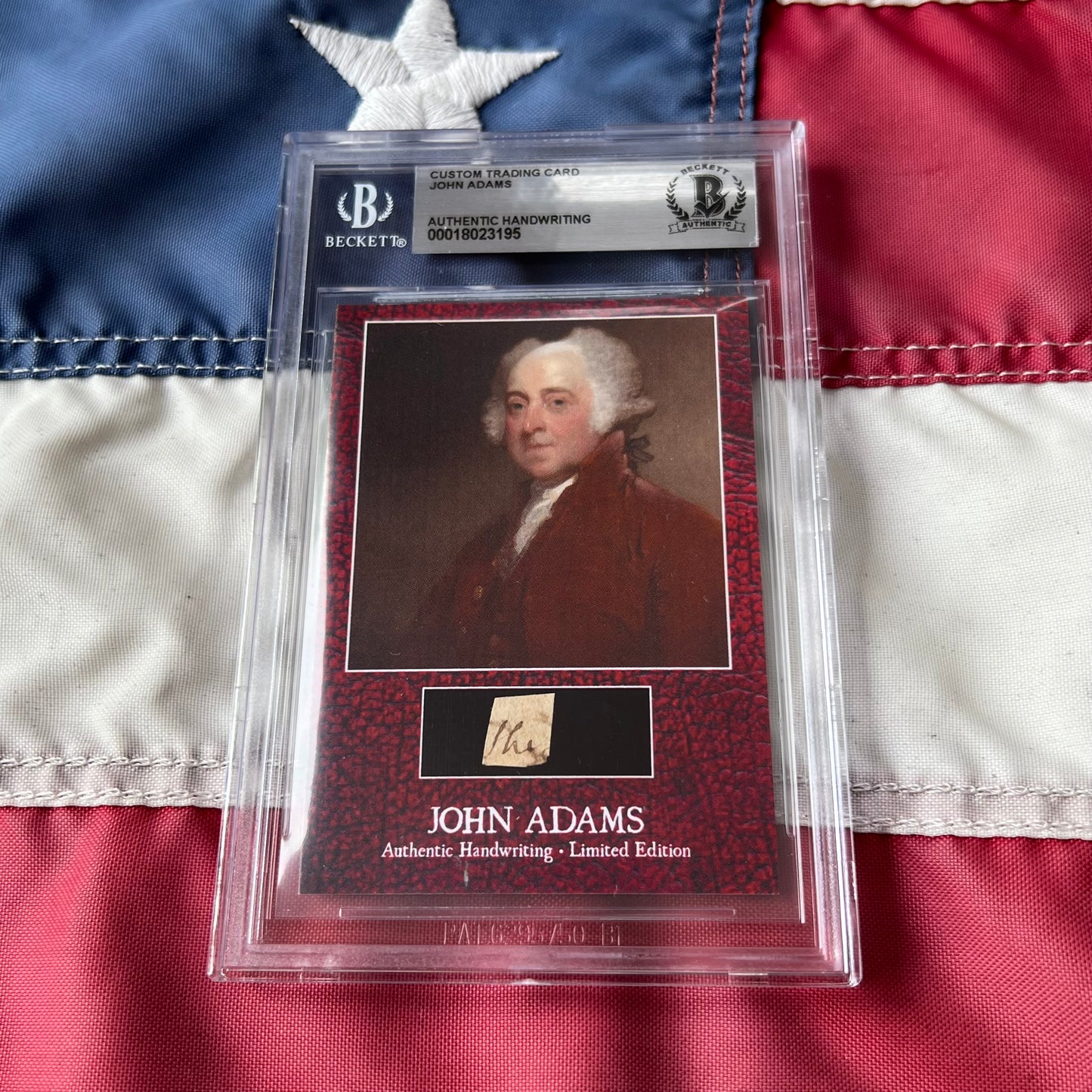 John Adams Beckett Encapsulated Handwriting Removed from an Autograph Document Signed