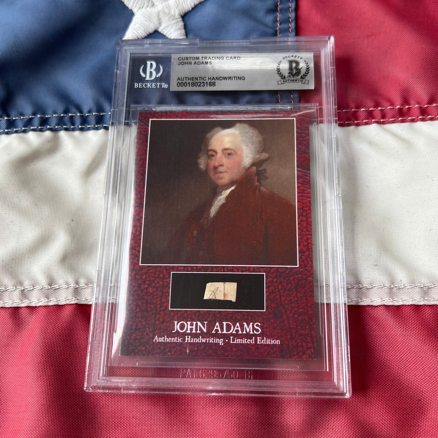 John Adams Beckett Encapsulated Handwriting Removed from an Autograph Document Signed