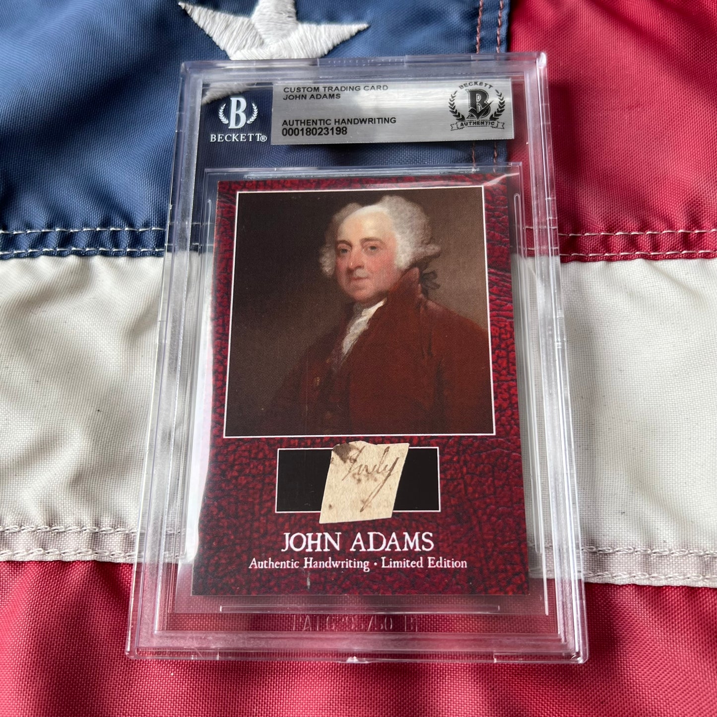 John Adams Beckett Encapsulated Handwriting Removed from an Autograph Document Signed