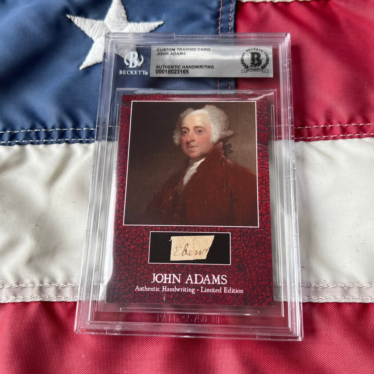 John Adams Beckett Encapsulated Handwriting Removed from an Autograph Document Signed