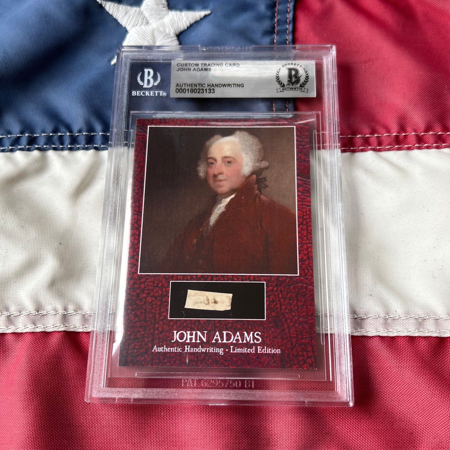 John Adams Beckett Encapsulated Handwriting Removed from an Autograph Document Signed