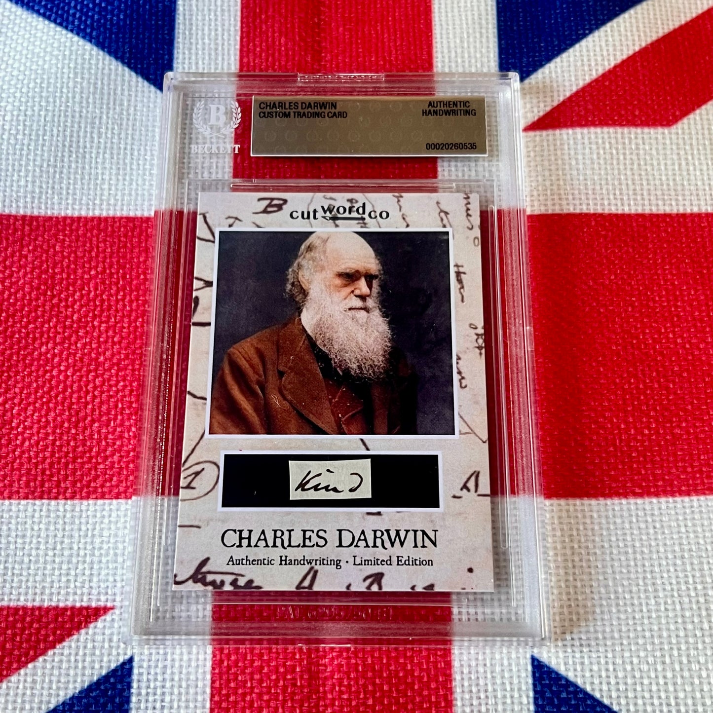 Charles Darwin Beckett Encapsulated Handwriting Removed from an Autograph Letter Signed